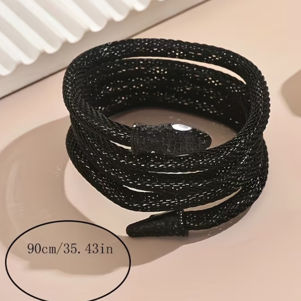 Black Snake Bendable Women’s Necklace, Arm Band Jewelry New In Packaging - Picture 7 of 7